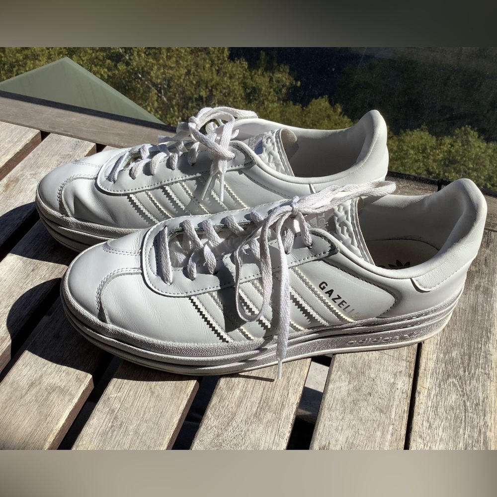 Adidas Originals Gazelle Bold Women’s Triple White Shoe Sz 9.5